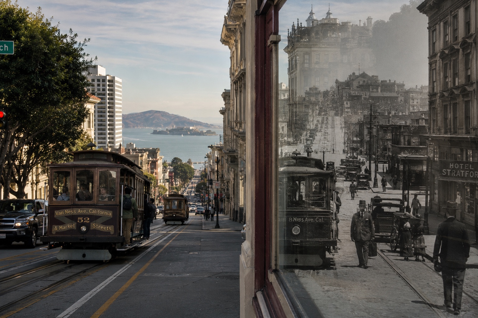 San Francisco street layered with memory.